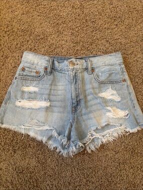 Aeropostale Light Blue Distressed Jean Shorts